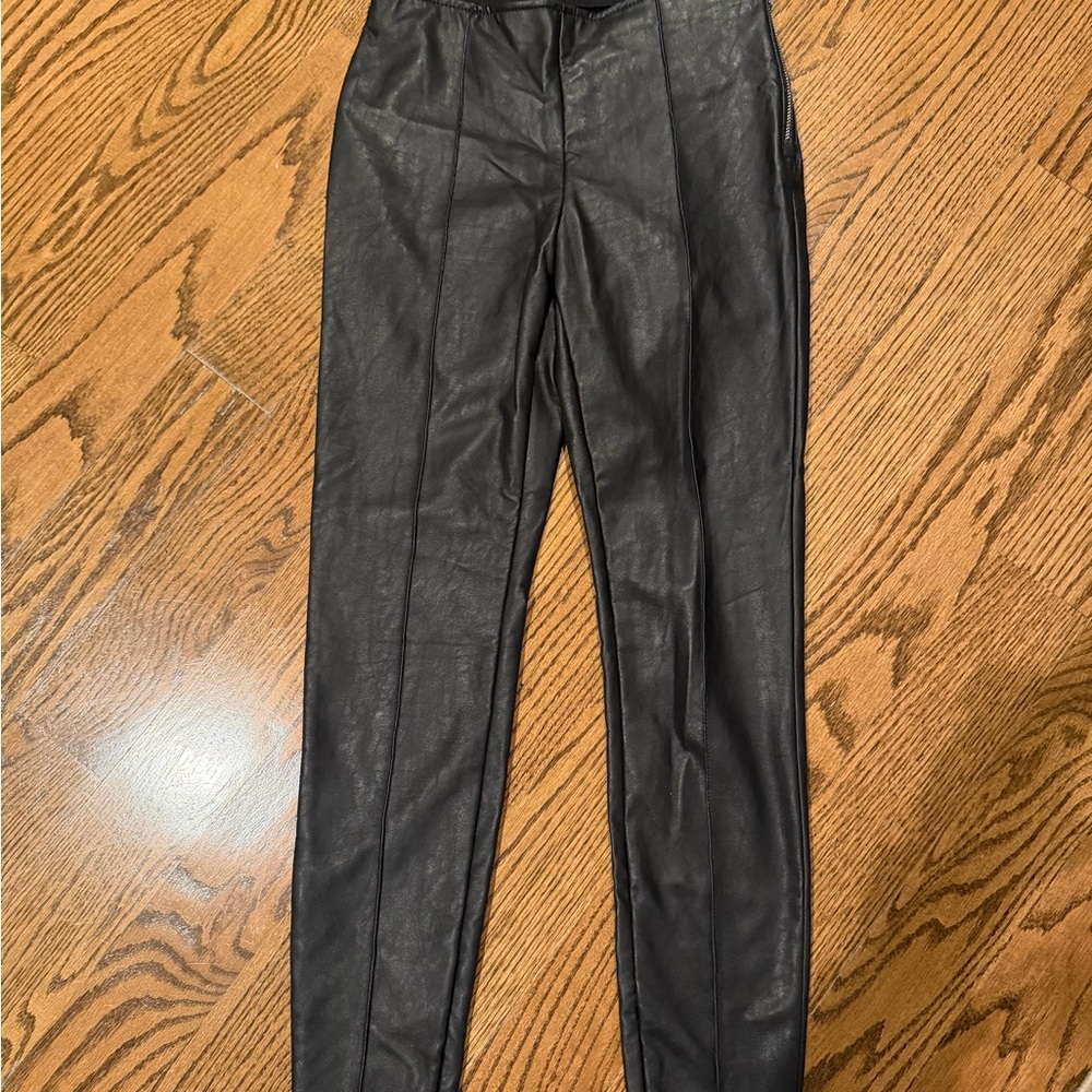 A/X Armani Exchange Black faux leather pants